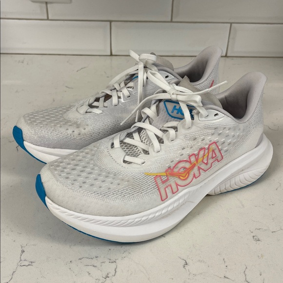 Hoka Mach 6 Women's Athletic Running Shoes White/Nimbus Cloud Size 10 B - Picture 1 of 17